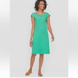 Talbots Casual Green Summer Dress Small Petite